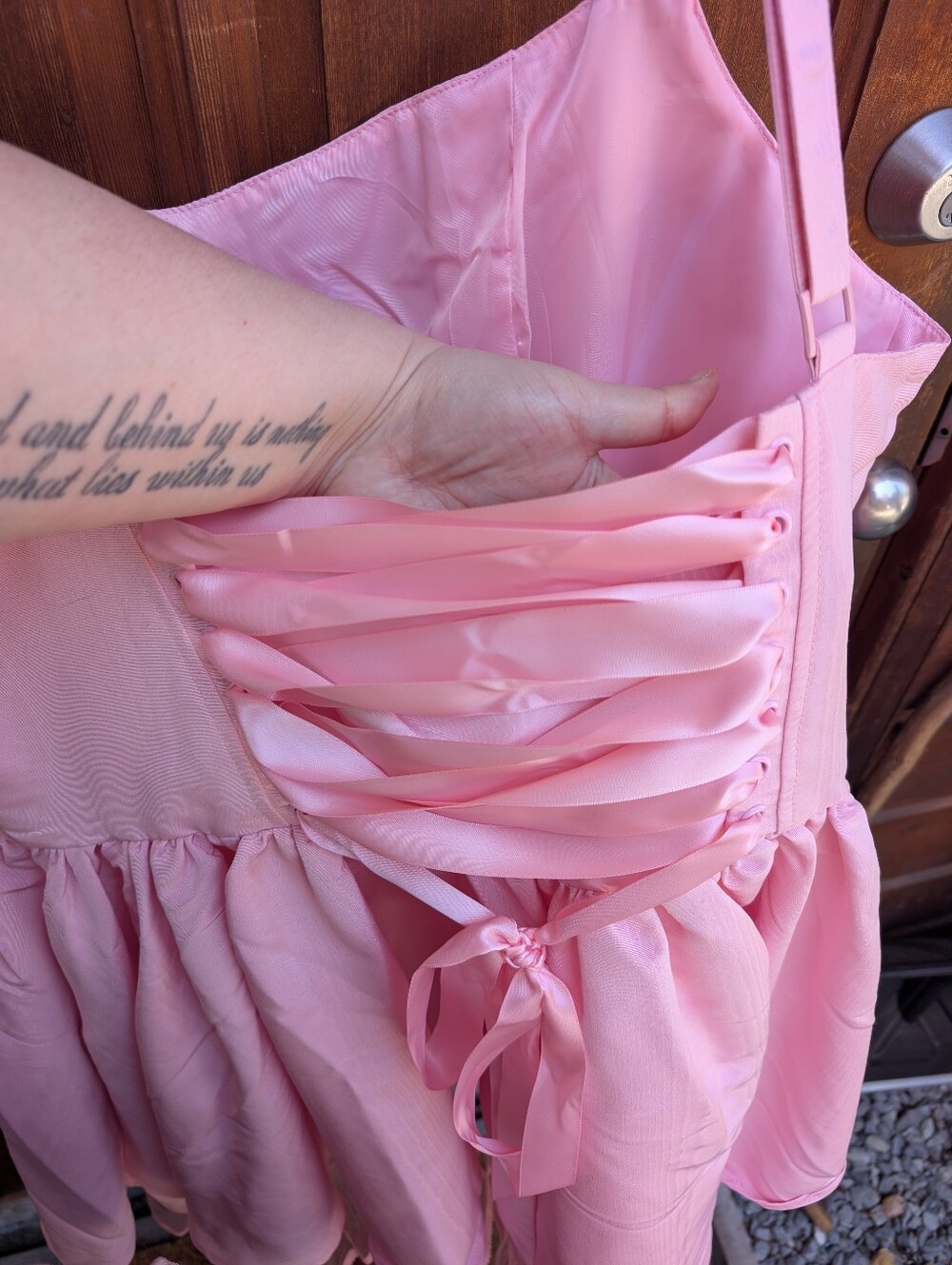 NWOT Corset Back Mini Dress w/ Built In Petticoat - Picture 7 of 10